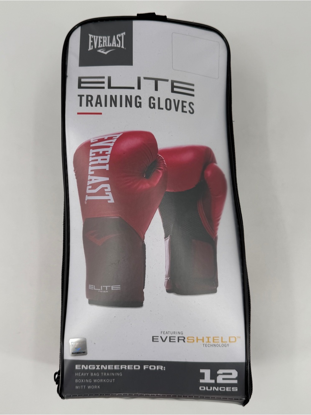 Everlast Elite Training Boxing Gloves 12 Ounces Heavy Bag Workout Mitt Work Red